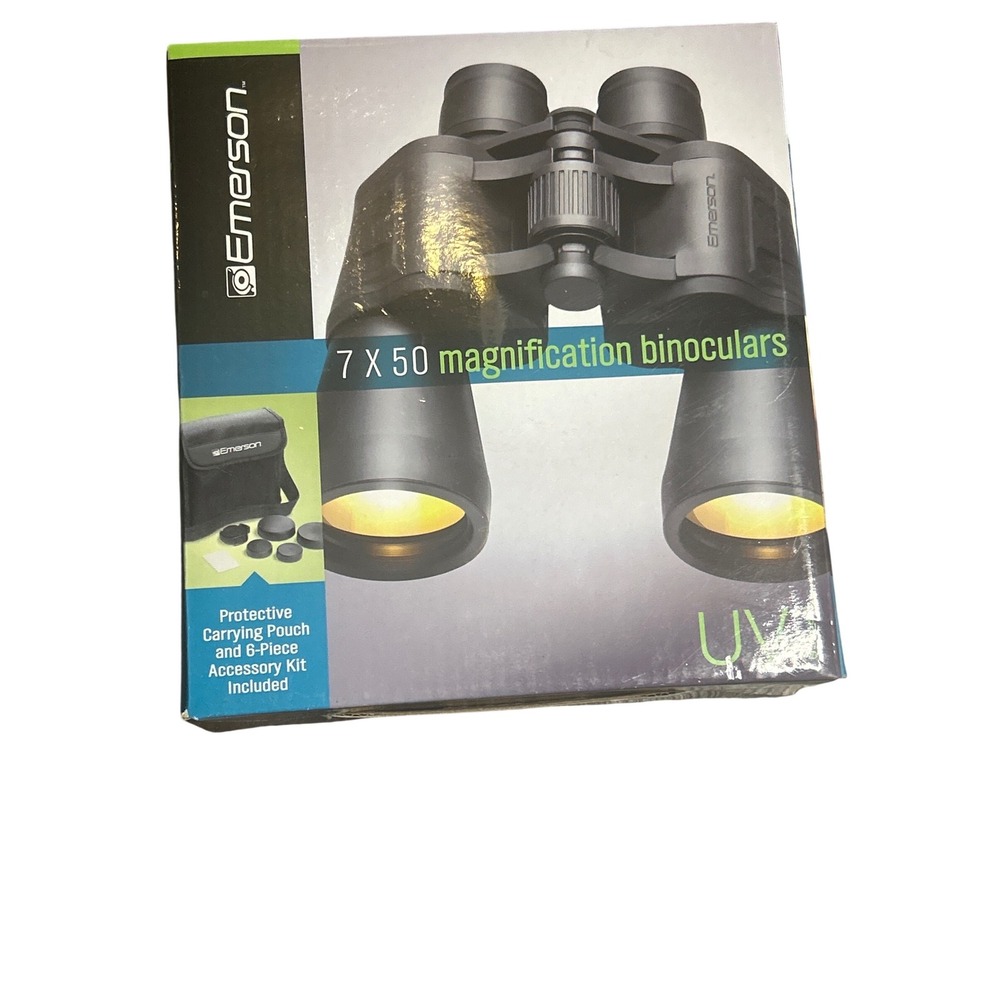 Emerson 7 x 50 Magnification Binoculars, Carrying Case and Accessory Kit Black